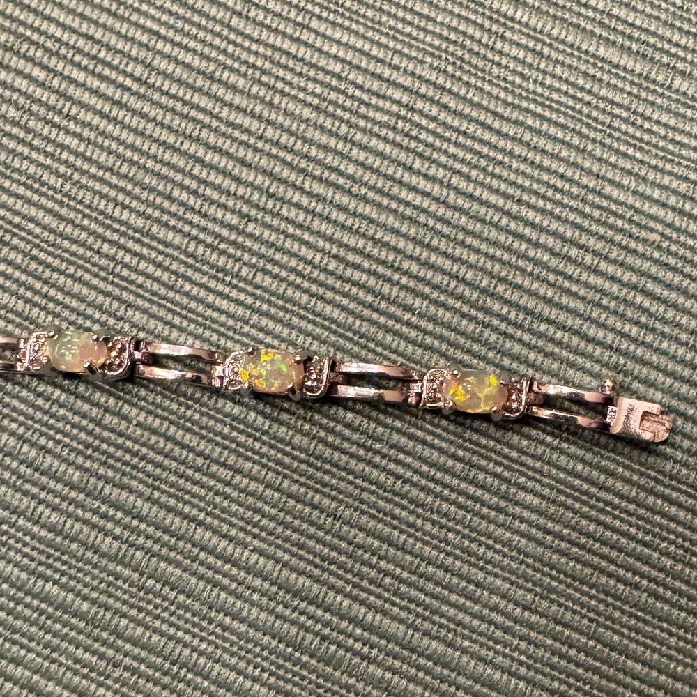 925 Sterling Silver and Opal Bracelet